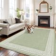 thumbnail image 2 of Non-Slip Rug Pad Rugs Sage Green Linen Burlap Key Rectangle Area Rugs 5x7Ft Soft Carpet Pads for Living Room Kids Room, Abstract Greek Inspired Texture, 2 of 9