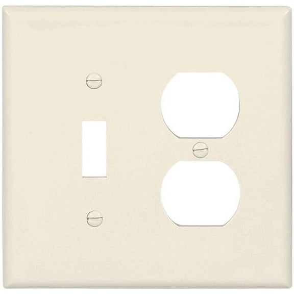 Leviton 008-0PJ18-00T Toggle & Duplex Receptacle Wallplate, Almond