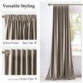 thumbnail image 3 of NICETOWN Velvet Curtains for Living Room, Noise Reducing Room Darkening Drapes for Nursery, Elegant Velvet Window Treatments with Back Tab & Pleat Tape, Taupe, W52 x L96, 2 Panels, 3 of 7