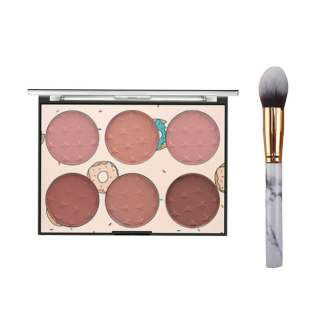 YISITIAN Blush Palette, 6-Color Matte and Shimmer Powder Makeup, Multi-Use Face Blush with Contour Highlighter for Versatile Looks AZ1014-3117