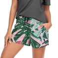 thumbnail image 6 of Women's Short Sleep Pants Sleep Shorts for Women Women's Pajama Bottoms Women's Athletic Shorts Suitable for Home Use Relaxation S Hawaiian Leaf, 6 of 8