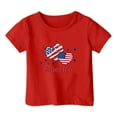 thumbnail image 4 of WEAIXIMIUNG plus Size Girls Clothes Girl's 4th Of July Patriotic Short Sleeve T Shirt Cute Independence Day Flag Print Tee Comfortable Casual Summer Top For Toddler Kids 110, 4 of 4