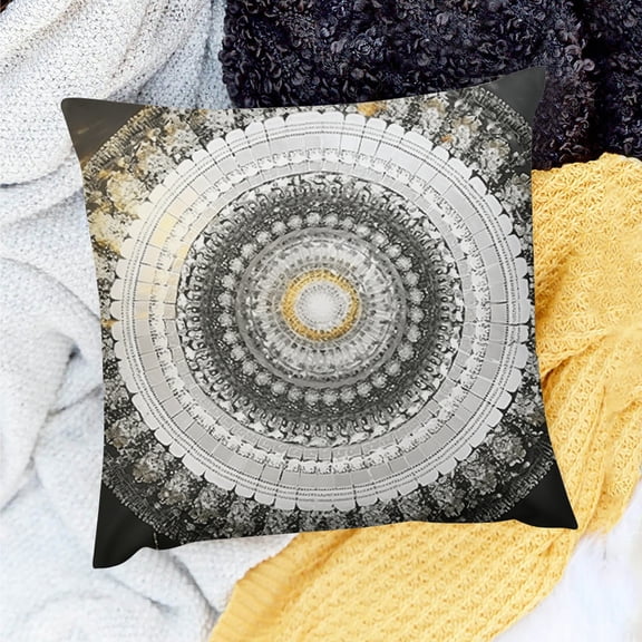 FCXZI Circle Gold Silver Throw Pillow Cover for Home Sofa Couch 18x18in