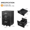 thumbnail image 3 of XPOPR 3-Drawer File Cabinet with Lock, Wood Rolling Filing Cabinets for Home Office, Mobile Printer Stand, Under Desk File Organizer for Letter Sized Files, (Caster Included), Classic Black, 3 of 10