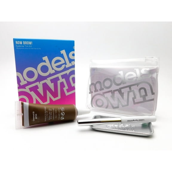 Models Own Now Brow Tint Kit: Chestnut 03, 1 tint, 1 brow brush, 1 mixing tray, 1 carrying case