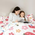 thumbnail image 5 of jejeloiu Colorful Flower Bedding Comforter Set,7 Pieces,Cute Floral Full Bedding Set,Red Strawberry Fitted Sheet Flat Sheet For Girls Kids,Ultra Soft Bedroom Decorative Reversible, 5 of 7