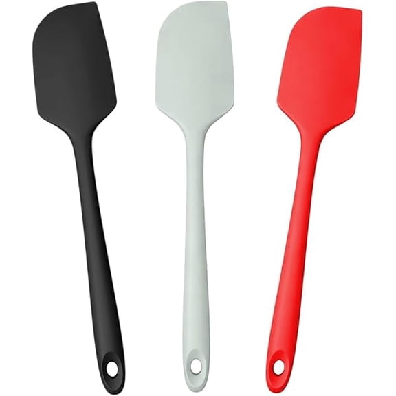 Silicone Spatula,Rubber Spatulas,600°F Heat resistant Baking Spatula, Cooking,Scraping,and Mixing, Non Stick Kitchen Utensils, BPA Free (3 PCS 11 INCH)