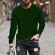 thumbnail image 1 of pstuiky camisas de manga larga para hombre, Camisa de manga larga con cuello redondo, color liso, informal y cómoda para hombre. top de hombre s, 1 of 5