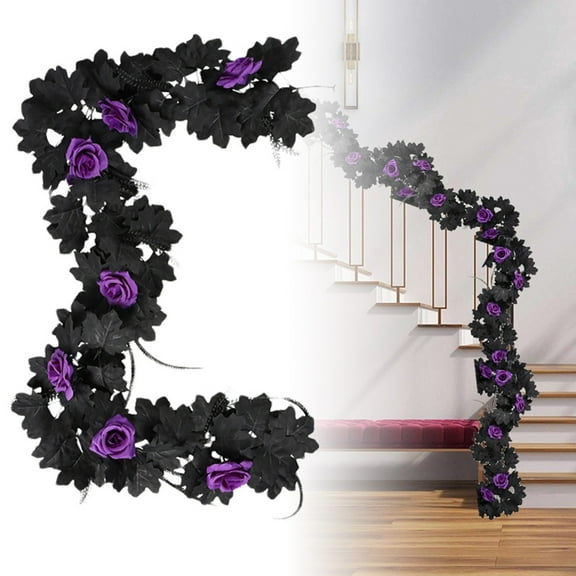 Rose Garland 28x25x5cm Rose Vines Flower Garland with Eucalyptus Leaf Vines for Table Room Party Office Indoor Outdoor Decor