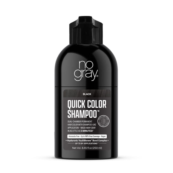No Gray Quick Permanent Hair Color Shampoo, Black, 8.45 fl. oz