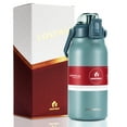 thumbnail image 1 of Costway 44oz Vacuum Insulated Stainless Steel Sports Water Bottle Leakproof Flask, 1 of 10