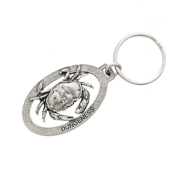 Dungeness Crab Keychain, Crabbing, Nautical, Sea Life, Pacific Northwest, Key Fob, Key Ring, Keys, Zipper Pull, Luggage Tag, Pewter, Over 300 Keychains Designs, Handmade in the USA, A151KC