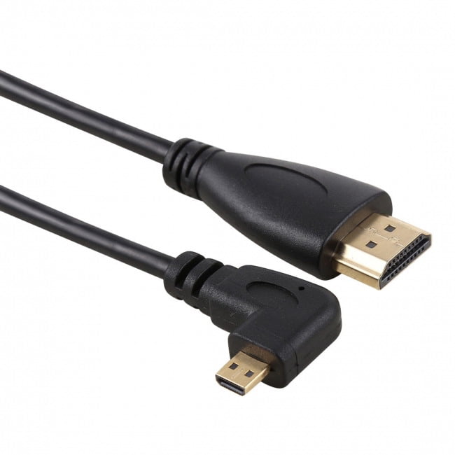 CY Right Angled 90 Degree Micro HDMI to HDMI Male HDTV Cable for Cell ...