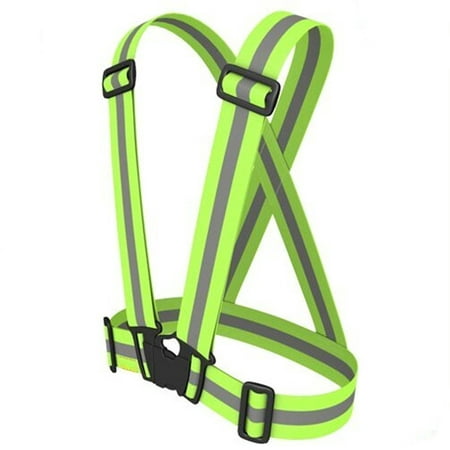 Reflective Vest with Hi Vis Bands, Fully Adjustable & Multi-purpose: Running, Cycling, Motorcycle Safety, Dog Walking - High Visibility Neon (Best Reflective Running Jacket)