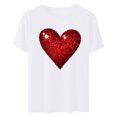 thumbnail image 5 of VKOYWKM Valentine Shirts Women Heart Graphic Tees Spring Short Sleeve T Shirts Romantic Valentine's Day Party Tshirts, 5 of 7