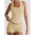 thumbnail image 6 of Women'S Slim Fit Sports Shorts Set Sleeveless Top and Shorts Yellow L, 6 of 7