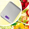 thumbnail image 2 of Báscula de cocina digital con pantalla LCD de acero inoxidable, báscula de alimentos multifuncional de 5 kg/11 libras, peso de cocina, plateado Vhermosa 5*5*5cm, 2 of 2