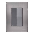 thumbnail image 1 of Placa Armada Inoxidable Igoto INOX 1 Apagador Sencillo y 1 Apagador Escalera 1.5 Modulos Gris Oscuro, 1 of 3