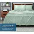 thumbnail image 4 of ROYALE LINENS 400 Thread Count 100% American Grown Cotton 4 Piece Sateen Queen Sheet Set - 1 Fitted Sheet, 1 Flat Sheet, 2 Pillow case - Queen Bedsheet - Cotton Sheets - (Queen, Gurli Light Green), 4 of 10