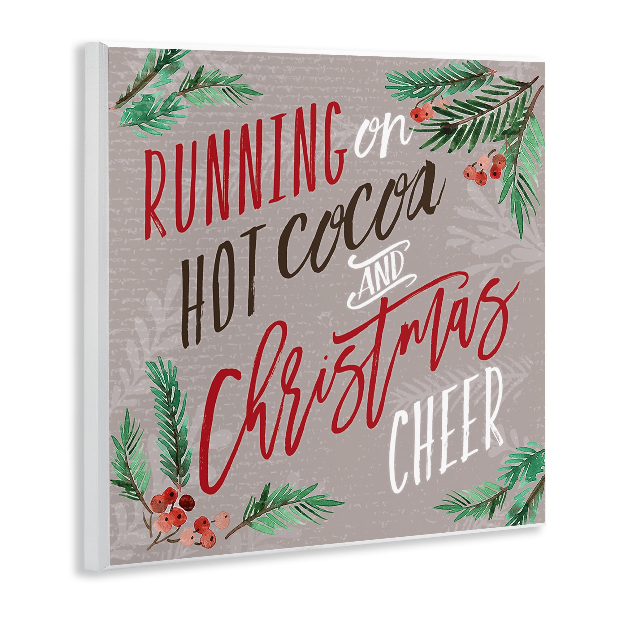 Stupell Industries Cocoa & Christmas Cheer Holiday Painting Unframed Art Prints Wall Art, 12 x 12