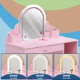 thumbnail image 2 of Qinaqin Rosa 2 en 1 Vanity con Lighted Mirror Cajón y Abierto Shelves Ideal para 3 9 Yrs Girls, 2 of 7