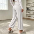 thumbnail image 7 of yeiolnoer Yoga Pants for Women Loose Fit Wide Leg Trousers Stretchy High Waisted Pants for Athletic Workout(White,X-Large), 7 of 7