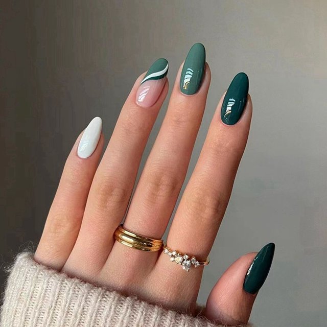 24 unidades/juego de uñas postizas con diseño de nube blanca y cielo azul, cubierta completa de estilete francés, pegamento para uñas postizas, herramientas para manicura DIY Tan Jianjun unisex