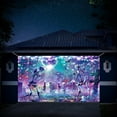 thumbnail image 3 of 8X7 ft Happy Halloween Dance Party Garage Door Decoration Background Hallowmas Retro 80s 90s Scary Cemetery Skull Theme Backdrop Kids Adult Family Party Banner Cover, 3 of 5