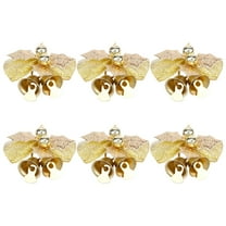 WORGEOUS 6Pcs Bow Decor Golden Mini Bows Craft for Wreath Making Decoration 1.77X1.38X0.79in