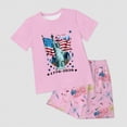 thumbnail image 5 of HCNTES Baby Boys Girls Independence Day Short Sleeved Two piece Set With Cute Cartoon Pattern Kids Girl Boy Spring Summer Outfit 2T 3T 4T 5T(H03-Light Pink,9-10 Years), 5 of 7