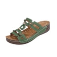 thumbnail image 2 of Hurxie Flat Sandals for Women Dressy: Comfortable Flats Sandals Women Open Toe Women Walking Shoes Summer Green 39, 2 of 7