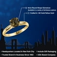 thumbnail image 2 of Gem Stone King 14K Yellow Gold Brown Smoky Quartz Engagement Ring for Women | 1.80 Cttw | Round Checkerboard 8MM | Gemstone Birthstone | Size 9, 2 of 6