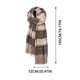 thumbnail image 3 of Bufanda cálida para mujer, tipo chal grande, ideal para el invierno. Bufanda gruesa de punto con estampado de cuadros marrones y blancos. Manta cálida para el cuello con flecos, suave y ligera. Unise, 3 of 4