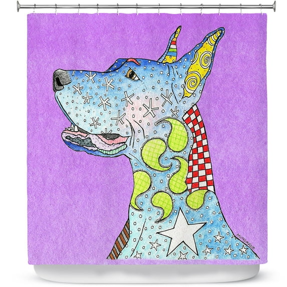 Shower Curtains 70" x 84" from DiaNoche Designs by Marley Ungaro - Great Dane Violet