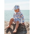 thumbnail image 6 of BemeyourBBs Toddlers Baby Boys Shark 3 Piece Swimsuit Infant Boy Bathing Suit Swim Shirt Trunk Shorts Set and Sun Hat Long Sleeve Swimwear Sunsuit UPF 50+ Rash Guard, 6 of 9