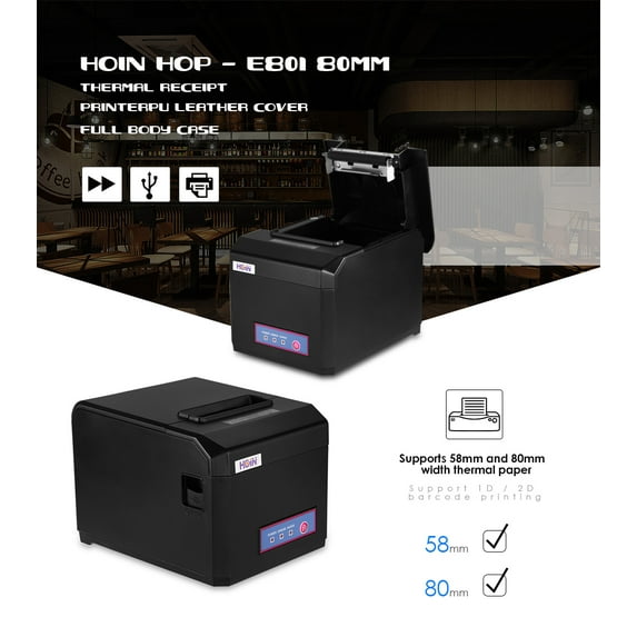 HOIN HOP - E801 80mm USB + COM + LAN Thermal Printer for POS System