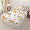 thumbnail image 2 of Erosebridal Western Horse Pattern Zipper Queen Comforter Set with Fitted Sheet and 2 Pillowcases,Cowboy Farm Print Zipper Bedding Set,Brown Yellow White,Reversible, 2 of 6