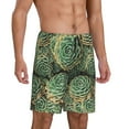 thumbnail image 2 of Naloa Succulents Men's Short Pajama Pants, Lounge Comfort Shorts with Elasticized Waistband and Side Pockets - 3X-Large, 2 of 9