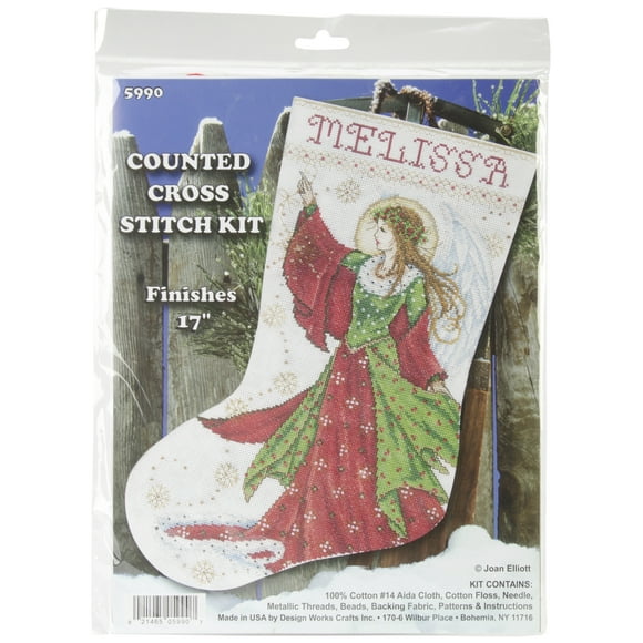 Design Works Counted Cross Stitch Stocking Kit 17" Long-Angel of Joy (14 Count) DW5990