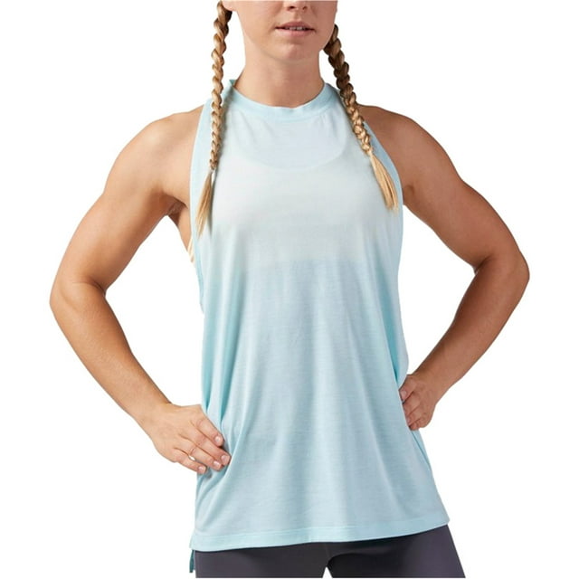 Reebok Womens Supremium Sleeveless Basic T-Shirt, Blue, XX-Small