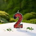 thumbnail image 5 of Birthday Cake Candle Glitter Red Black Themed 2 Number Candle for Halloween Birthday Party Cake Decorations, 5 of 7