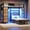 Black, variant on Bunk Bed Twin Over Twin with Storage Drawers & LED Shelves and Hall Tree Full-length Guardrail & Ladder Black