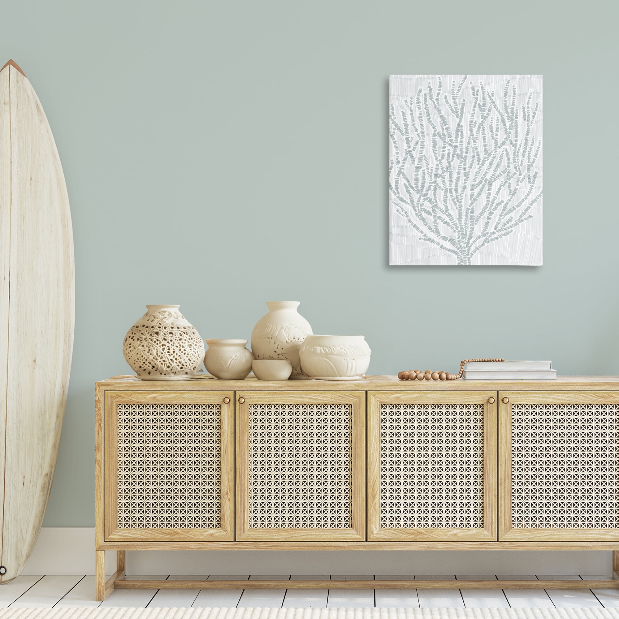Stupell Industries Sketched Coral Sprigs Nautical & Beach Painting Wrapped Canvas Art Print Wall Art, 24 x 30