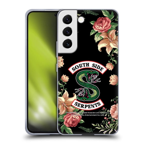 Head Case Designs Officially Licensed Riverdale South Side Serpents Floral Print Logo Soft Gel Case Compatible with Samsung Galaxy S22 5G