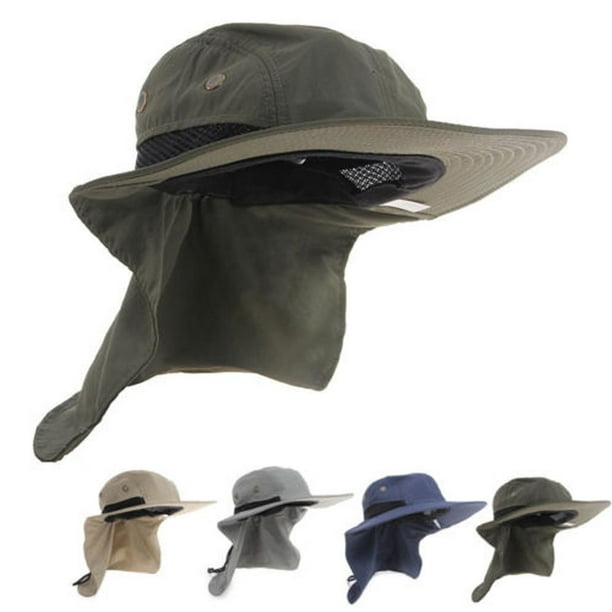 Sun Hats Men Bucket Hat With Shawl Veil Camouflage Sand Prevention