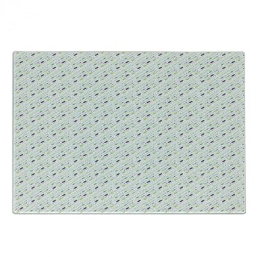 Tribal Cutting Board, Bohemian Item with Dots Diagonal Design, Decorative Tempered Glass Cutting and Serving Board, in 3 Sizes, by Ambesonne