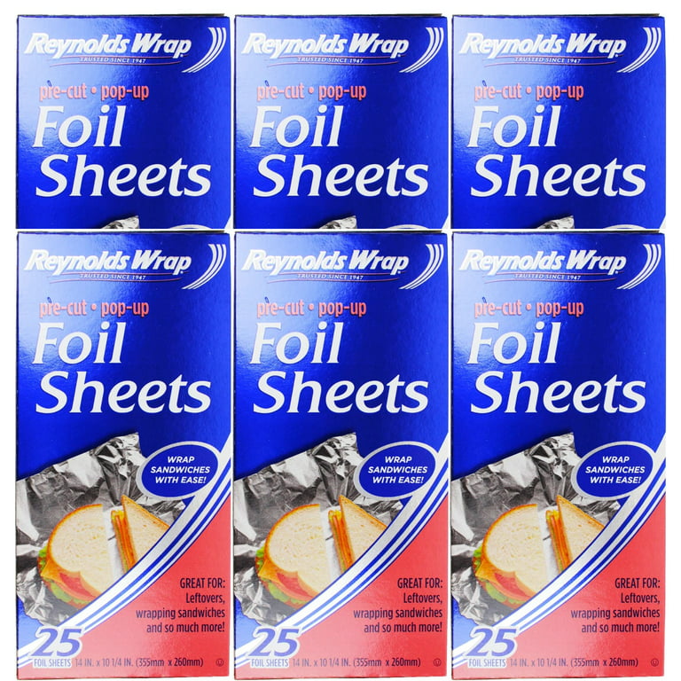 Reynolds Wrap Precut Foil Sheets - Pop Up & Non-stick Aluminum Foil for  Cooking Baking Wrapping Food Leftovers Sandwiches Burritos Home Kitchen  Supply
