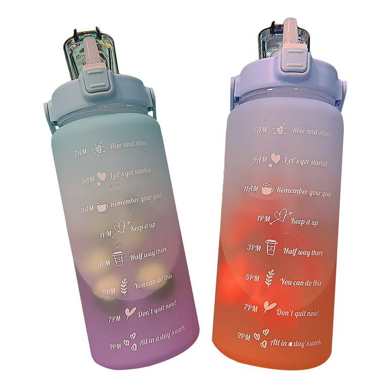 WONZON 64oz Motivational large Water Bottles with Time Marker