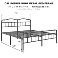 thumbnail image 4 of Apextella 14 in California King Metal Platform Bed Frame with Vintage Wavy Headboard, No Box Spring Needed, Underbed Storage, 4 of 9