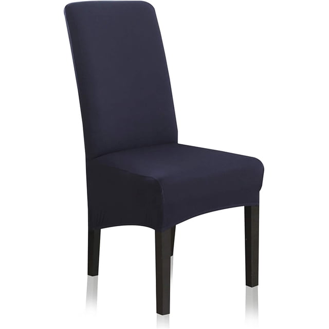 Stretch Dining Chair Slipcovers, XL/Oversized Removable Washable Soft Spandex Extra Large Dining Room Chair Covers for Kitchen Hotel Table Banquet Solid Color (2 Per Set, Navy)